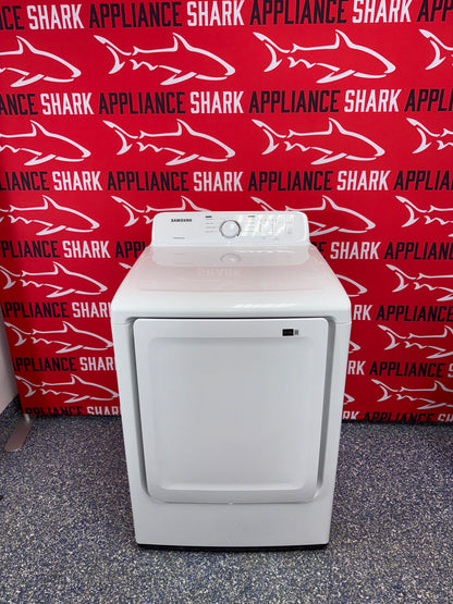 Scratch-dent SAMSUNG electric dryer at Appliance Shark. Kansas City’s best dryer store.