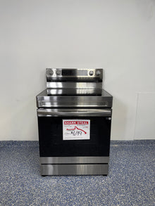 6.3 Cu.Ft. SAMSUNG Electric Range with Large Capacity Oven, No Preheat, Air Fry, Self Steam Clean Feature, 5 Heating-Element Glass Cooktop at Appliance Shark Scratch and Dent Appliance Store in Overland Park, Kansas