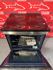 Scratch-dent Samsung slide-in induction range at Appliance Shark. Kansas City's best scratch-dent appliance store.