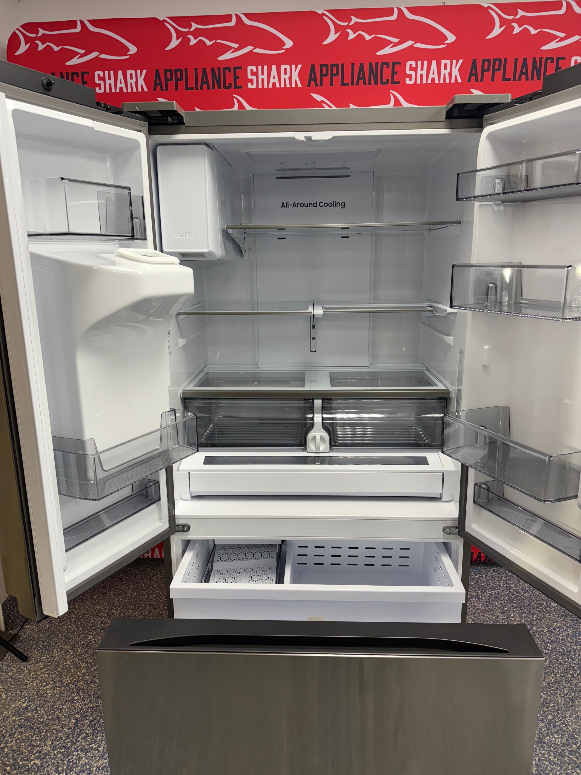 Discount SAMSUNG 26 cu. ft. French door refrigerator at Appliance Shark in Overland Park, KS.