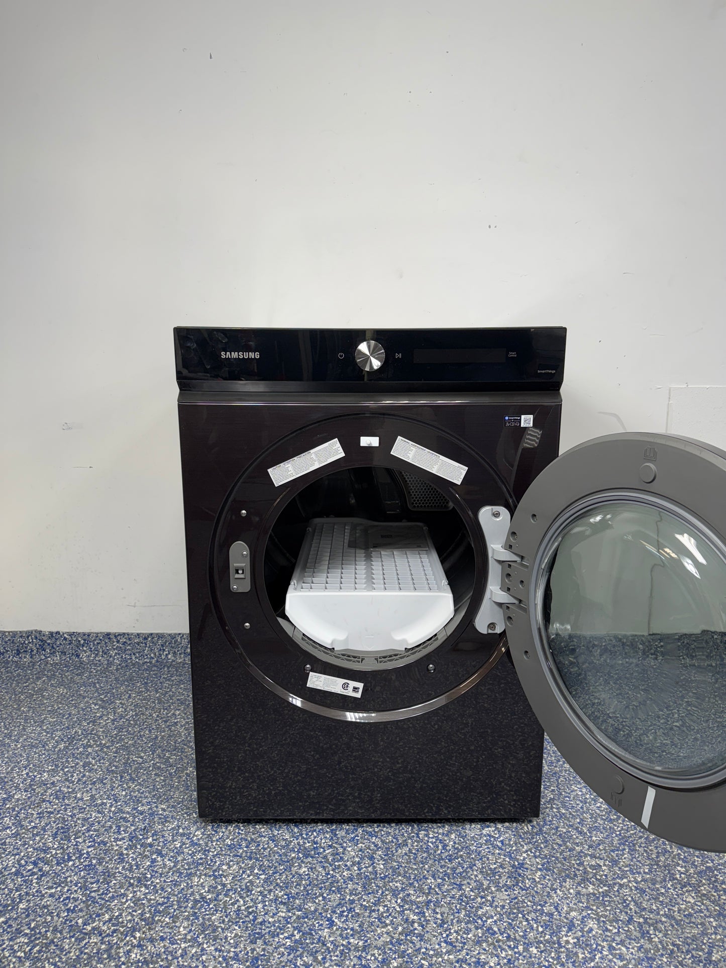DVE53BB8700V | 7.6 Cu.Ft. SAMSUNG Bespoke Stackable Smart Electric Dryer with Internal Light, Drying Rack, and Reversible Tempered Glass Door at the Best Discount Appliance Store in Overland Park, Kansas