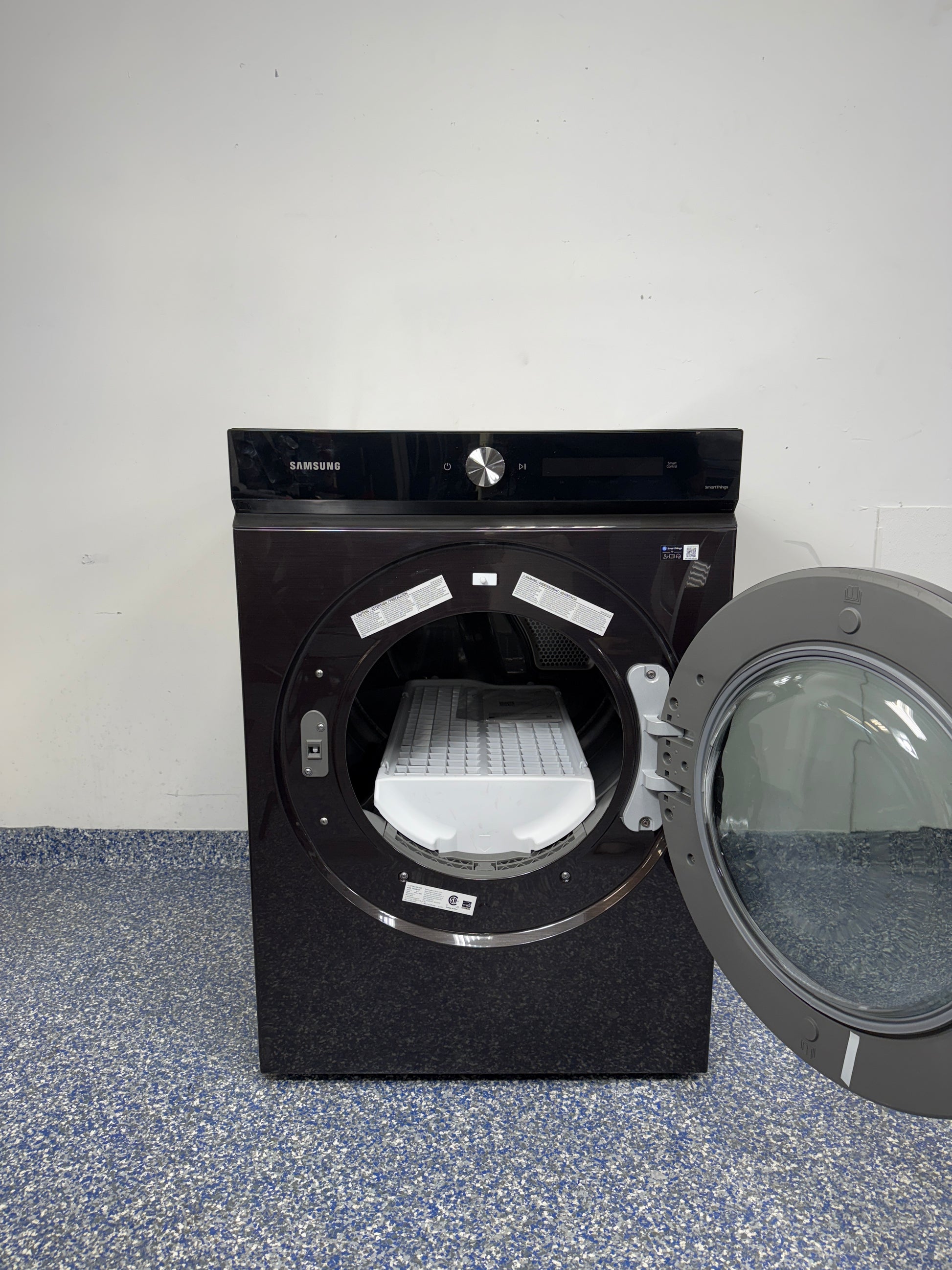 DVE53BB8700V | 7.6 Cu.Ft. SAMSUNG Bespoke Stackable Smart Electric Dryer with Internal Light, Drying Rack, and Reversible Tempered Glass Door at the Best Discount Appliance Store in Overland Park, Kansas