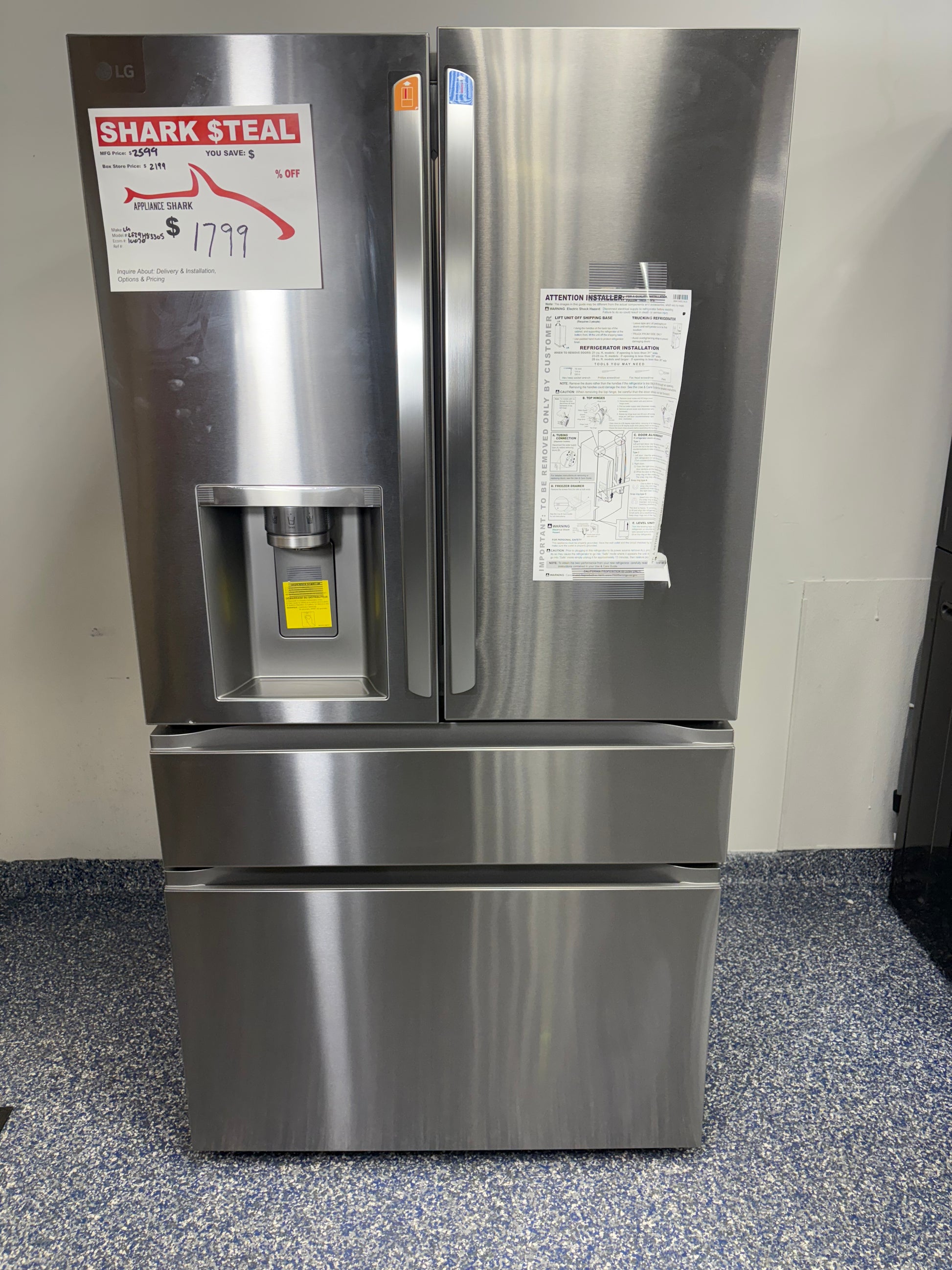 LG French door refrigerator at Appliance Shark in Overland Park