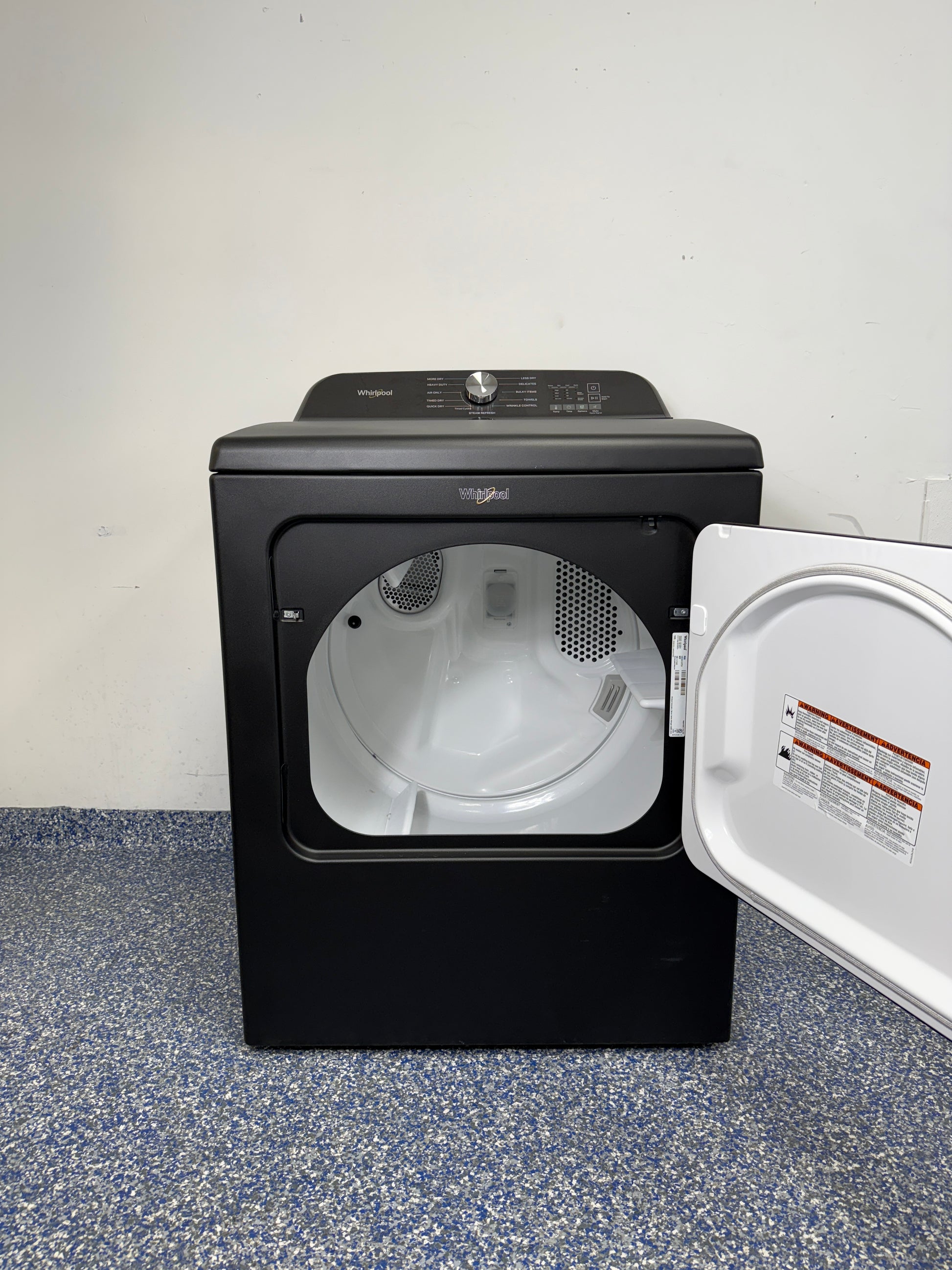 7.0 Cu.Ft. WHIRLPOOL Electric Dryer with Interior Light, Reversible Door, and Stainless Steel Drum at the Best Scratch and Dent Appliance Store in KC Metro