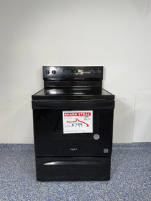 5.3 Cu.Ft. WHIRLPOOL Freestanding Electric Range with 4 Elemenet Smooth Glass Cooktop, Two FlexHeat Dual Radiant Elements, Cooktop Flexibility, and Hot Surface Indicator at Appliance Shark Scratch and Dent Store in Overland Park, Kansas