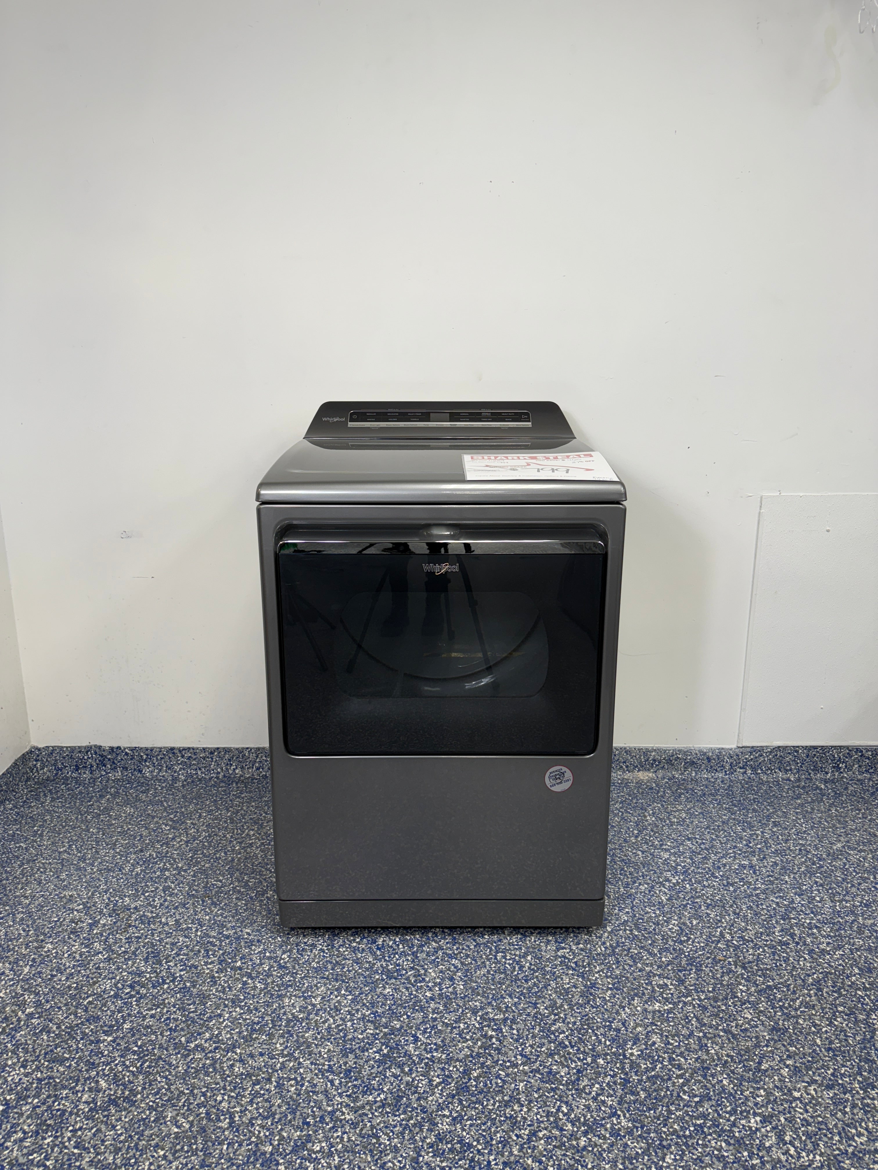 7.4 Cu.Ft. Whirlpool Electric Dryer with Advanced Moisture Sensing, EcoBoost and Static Reduce Options, Sanitize, Steam, and Quick Dry Cycles, and Dryer Rack at Scratch & Dent Appliance Store in Overland Park, Kansas