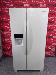 Scratch-dent WHIRLPOOL side-by-side refrigerator at Appliance Shark. Kansas City’s best refrigerator store.