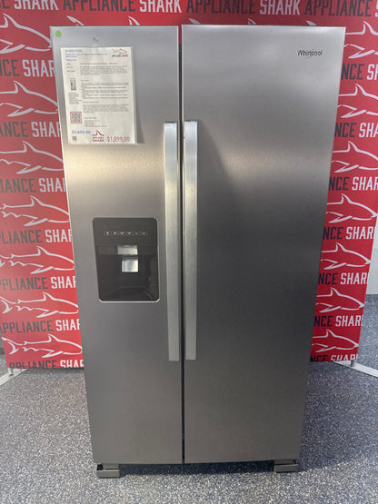 Discount WHIRLPOOL side-by-side refrigerator at Appliance Shark. Overland Park, KS’s premier scratch-dent appliance store.