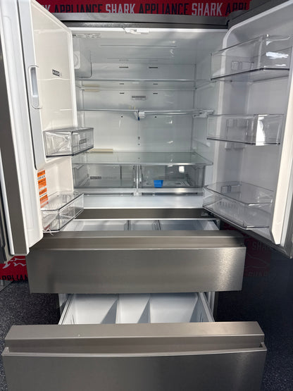 Scratch-dent Whirlpool French door refrigerator at Appliance Shark. Kansas City's best scratch-dent appliance store.