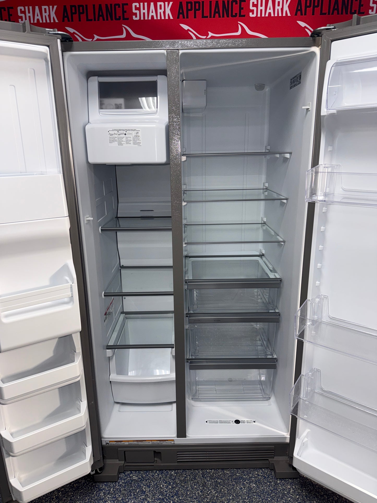 Discount Whirlpool side-by-side refrigerator at Appliance Shark. Overland Park, KS's premier scratch-dent appliance store.