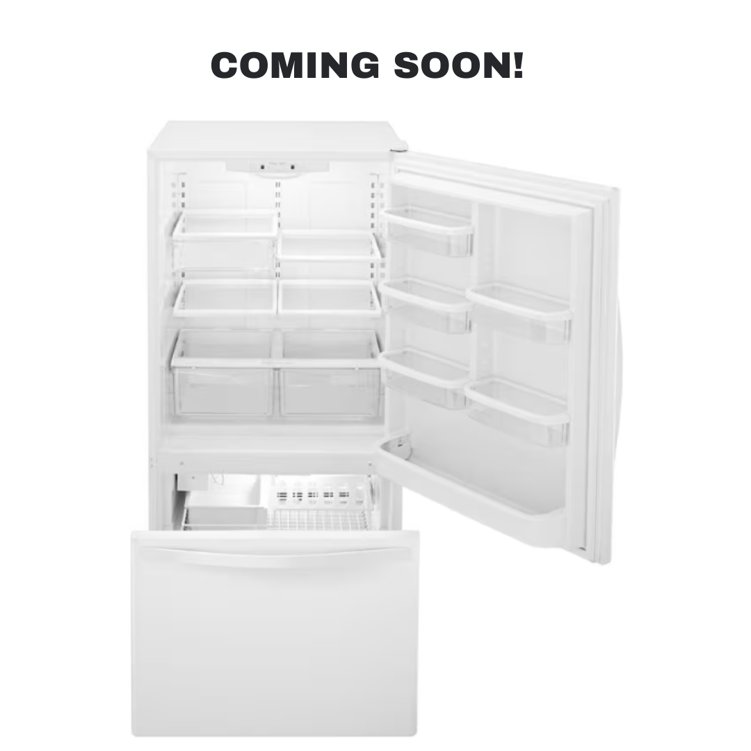 Scratch-dent WHIRLPOOL bottom freezer refrigerator at Appliance Shark. Kansas City's best scratch-dent appliance store.
