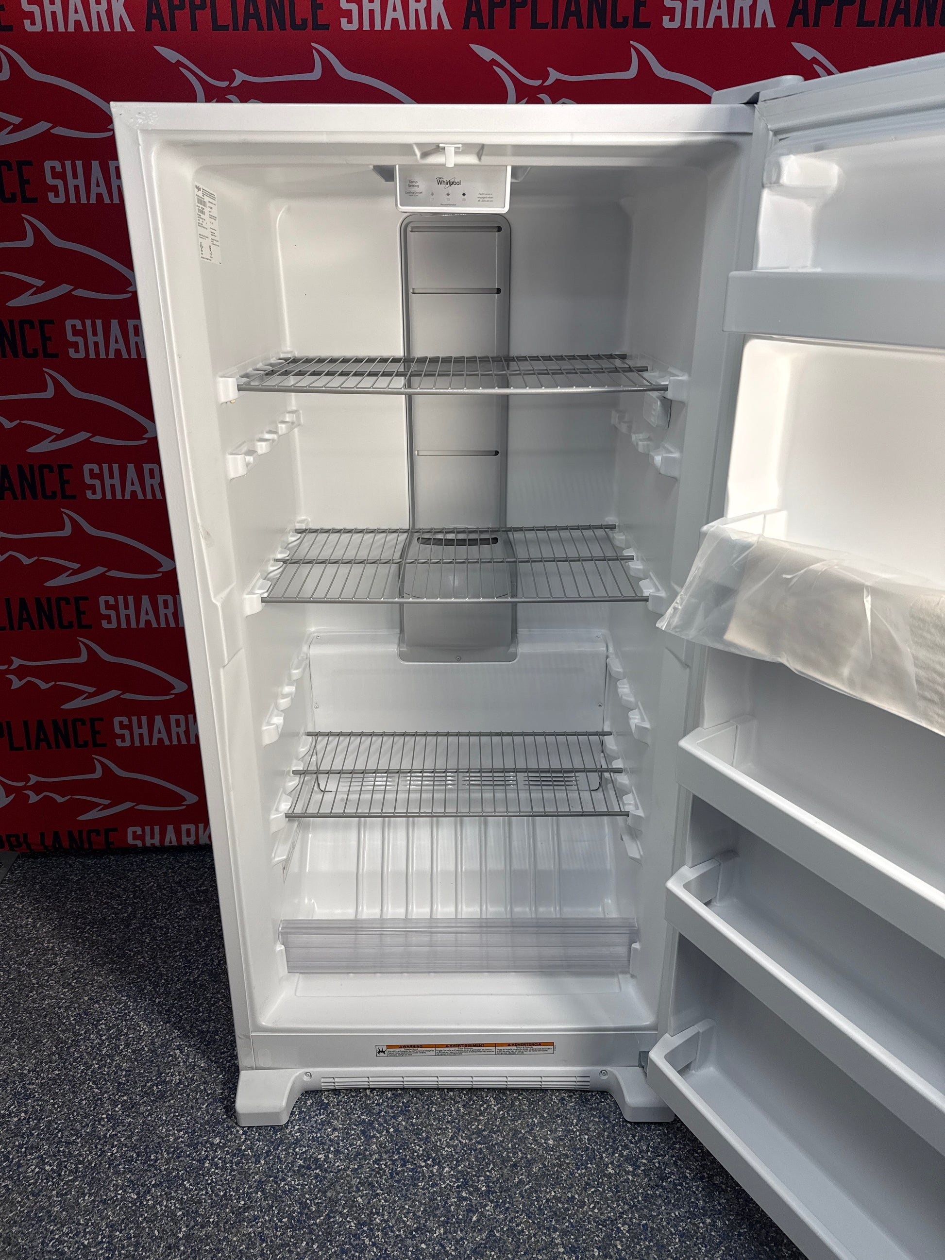 Scratch-dent WHIRLPOOL upright freezer at Appliance Shark. Kansas City's best appliance store.