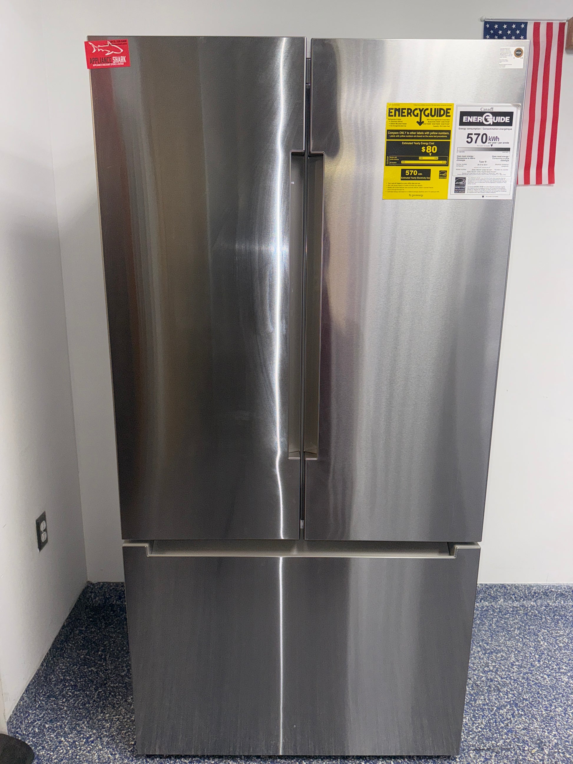 BOSCH B36CT81ENS front view stainless finish refrigerator Kansas City kitchen