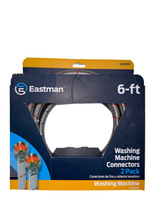 The EASTMAN 48371 braided stainless steel washer hoses (2-Pack) from the front, highlighting their durability and a great deal in Kansas.