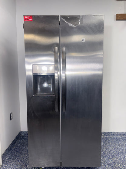 The FRIGIDAIRE FRSS2323AS refrigerator from the front, a side-by-side model for a great deal in Kansas.