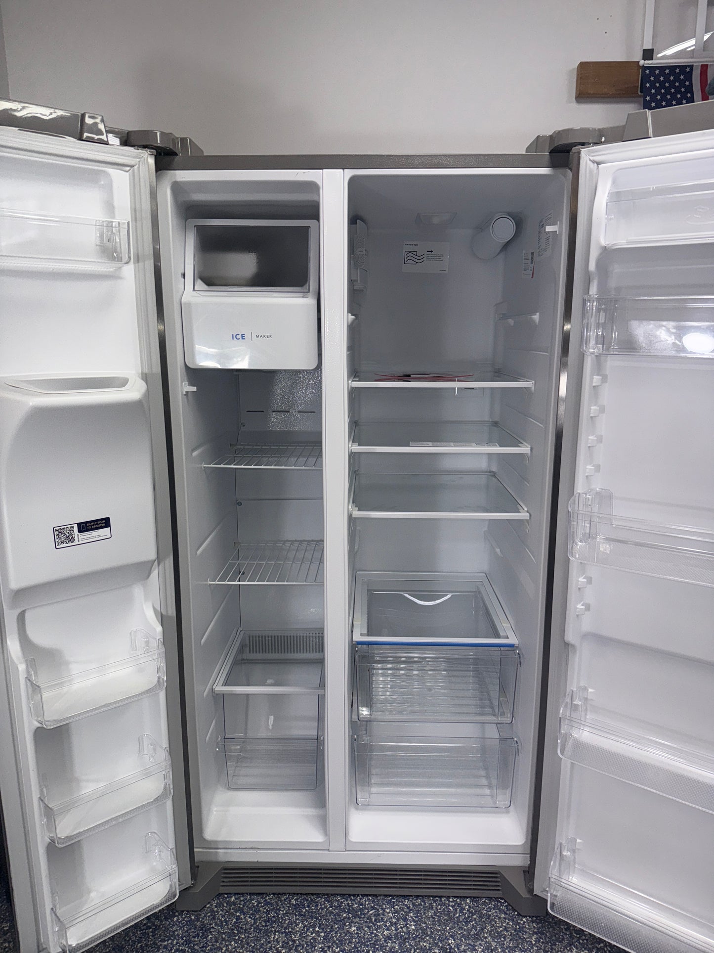 FRIGIDAIRE FRSS26L3AF side-by-side refrigerator exterior water and ice dispenser in Overland Park KS