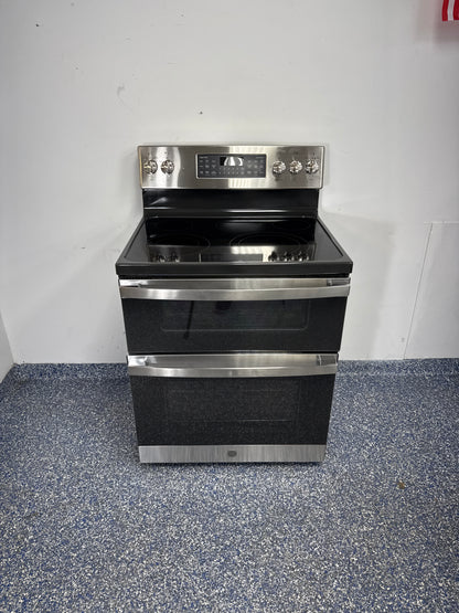 GE JBS86SPSS 30″ freestanding electric double oven range front view in Overland Park Kansas City area