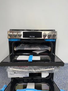 GE Profile PGS960YPFS double oven slide-in gas range in stainless steel, available at Appliance Shark as the best scratch and dent deal in Kansas City.