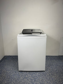 A full frontal image of the GE Profile PTW600BSRWS top-load smart washer in white. On sale at Appliance Shark - Scratch & Dent store | Kansas City.