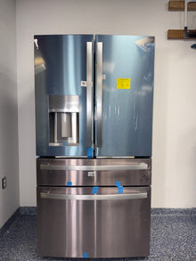 The GE Profile PXD22BYPFS refrigerator from the front, a counter-depth model for a great deal in Kansas.