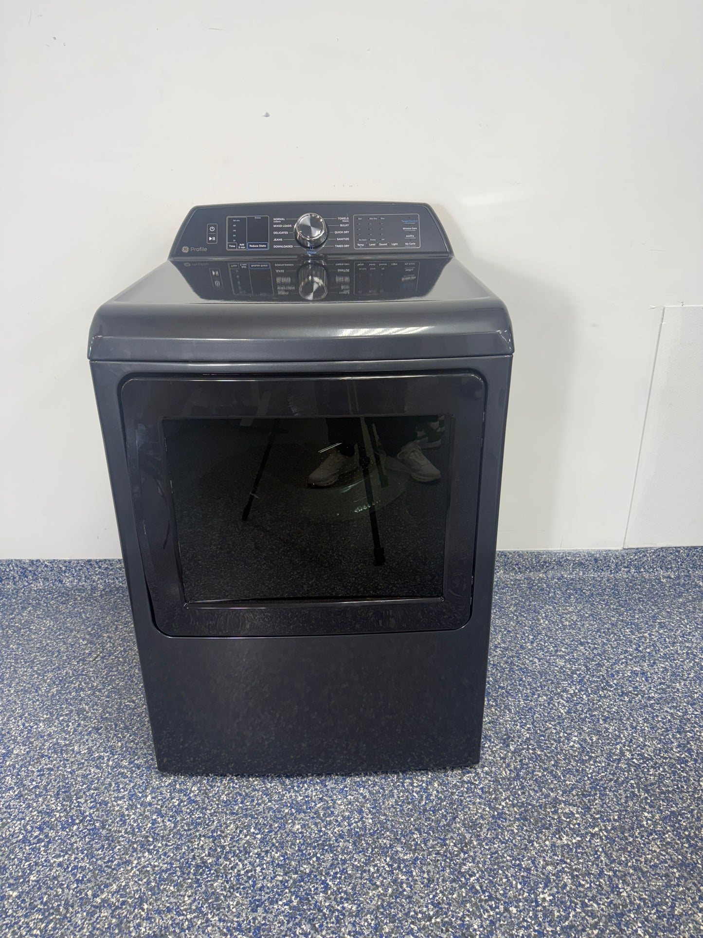 GE PROFILE PTD70EBPTDG 7.4 cu ft drum interior view Kansas City laundry room