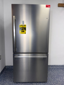 HISENSE HRB171N6ASE 17.2 cu. ft. counter-depth bottom freezer refrigerator in stainless steel, scratch and dent special at Appliance Shark in Kansas City.