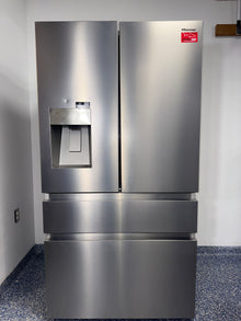 A front view of the HISENSE HRM260N6TSE French door refrigerator, highlighting its exterior and a great deal in Kansas.