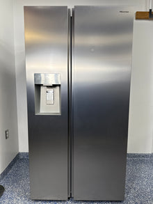HISENSE HRS290P5FSE 29.1 cu. ft. side-by-side refrigerator in stainless steel, available at Appliance Shark as the best scratch and dent deal in Kansas City.