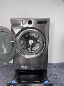 The LG 4.5 cu. ft. front load washer, model WM5500HVA, featuring Steam Technology, available at Appliance Shark.