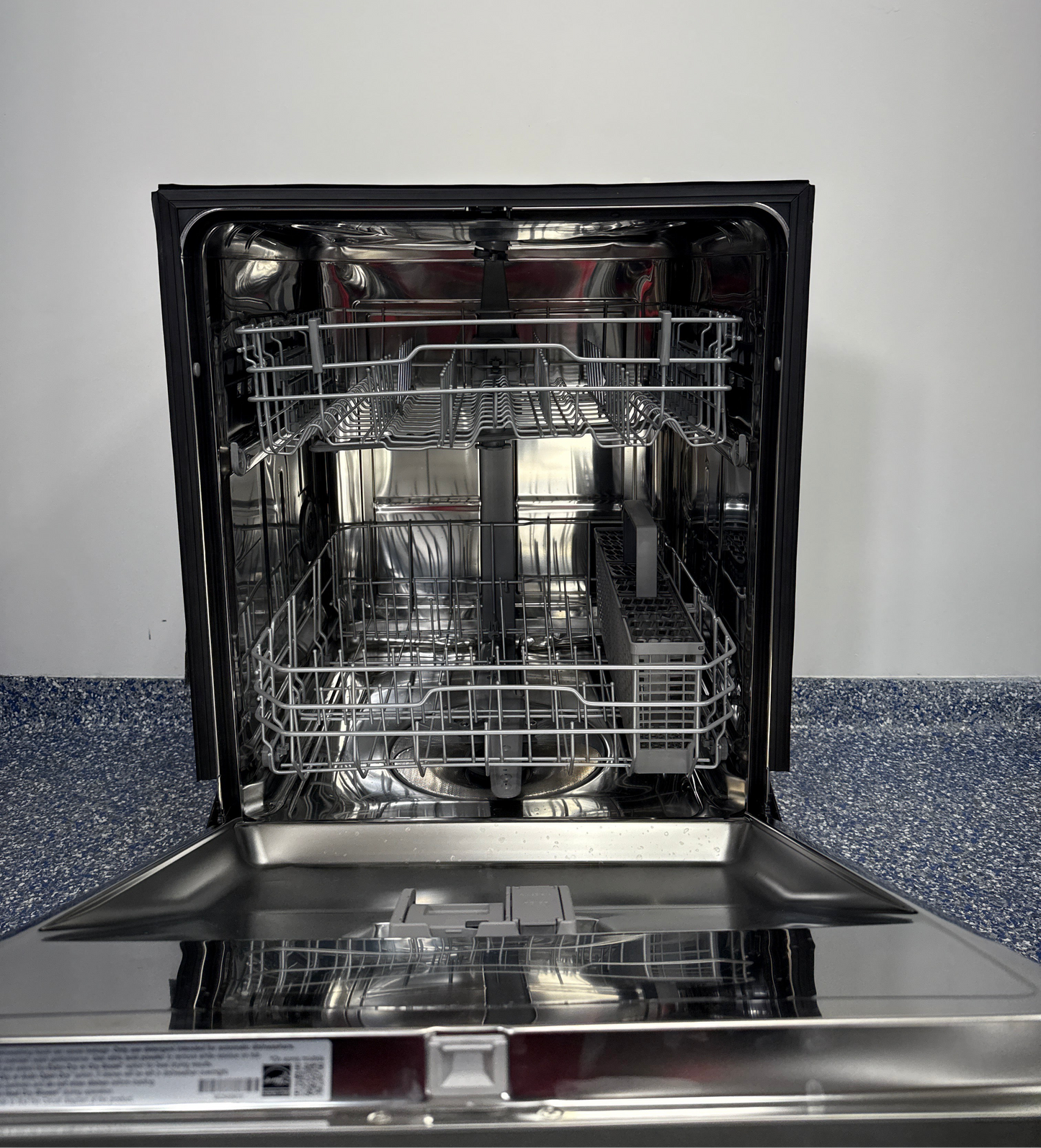 Scratch & dent LG LDFC2423V dishwasher displayed at Appliance Shark in Overland Park with sleek stainless steel design.