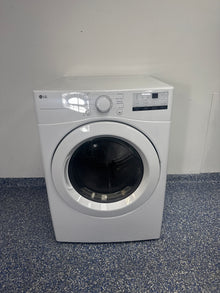 LG DLE3400W front view white electric dryer Kansas City laundry room