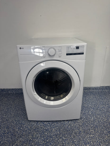 LG DLE3400W front view white electric dryer Kansas City laundry room