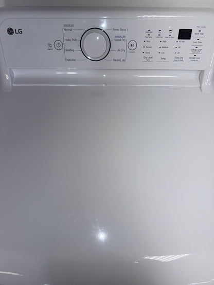 The interior of the LG DLE7000W dryer, showcasing the Wrinkle Care Option, for sale in Kansas.