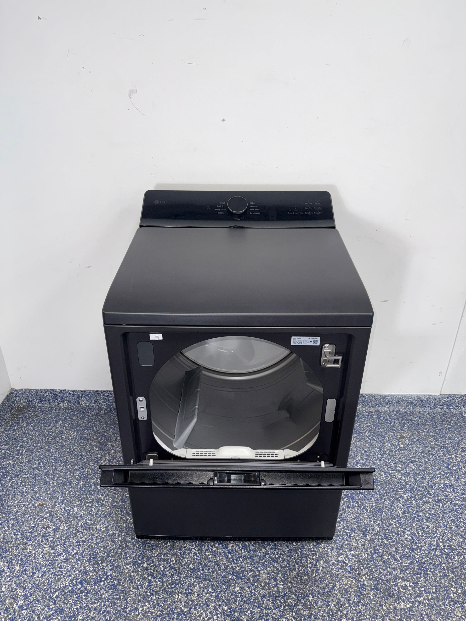 LG DLE8400BE electric dryer control panel in Overland Park near Kansas City