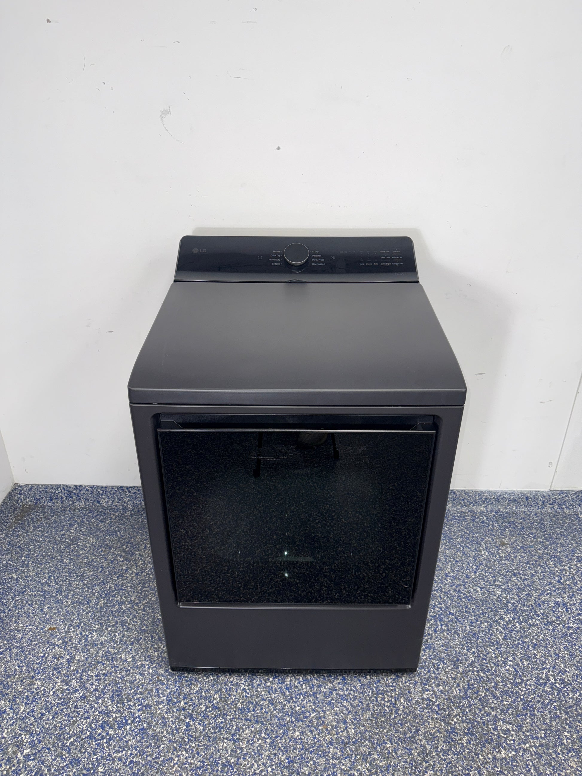 LG DLE8400BE electric dryer front view in Overland Park near Kansas City