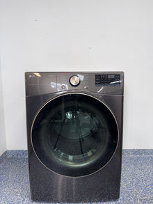 The LG DLEX4000B electric dryer from the front, highlighting its TurboSteam™ feature and a great deal in Kansas.