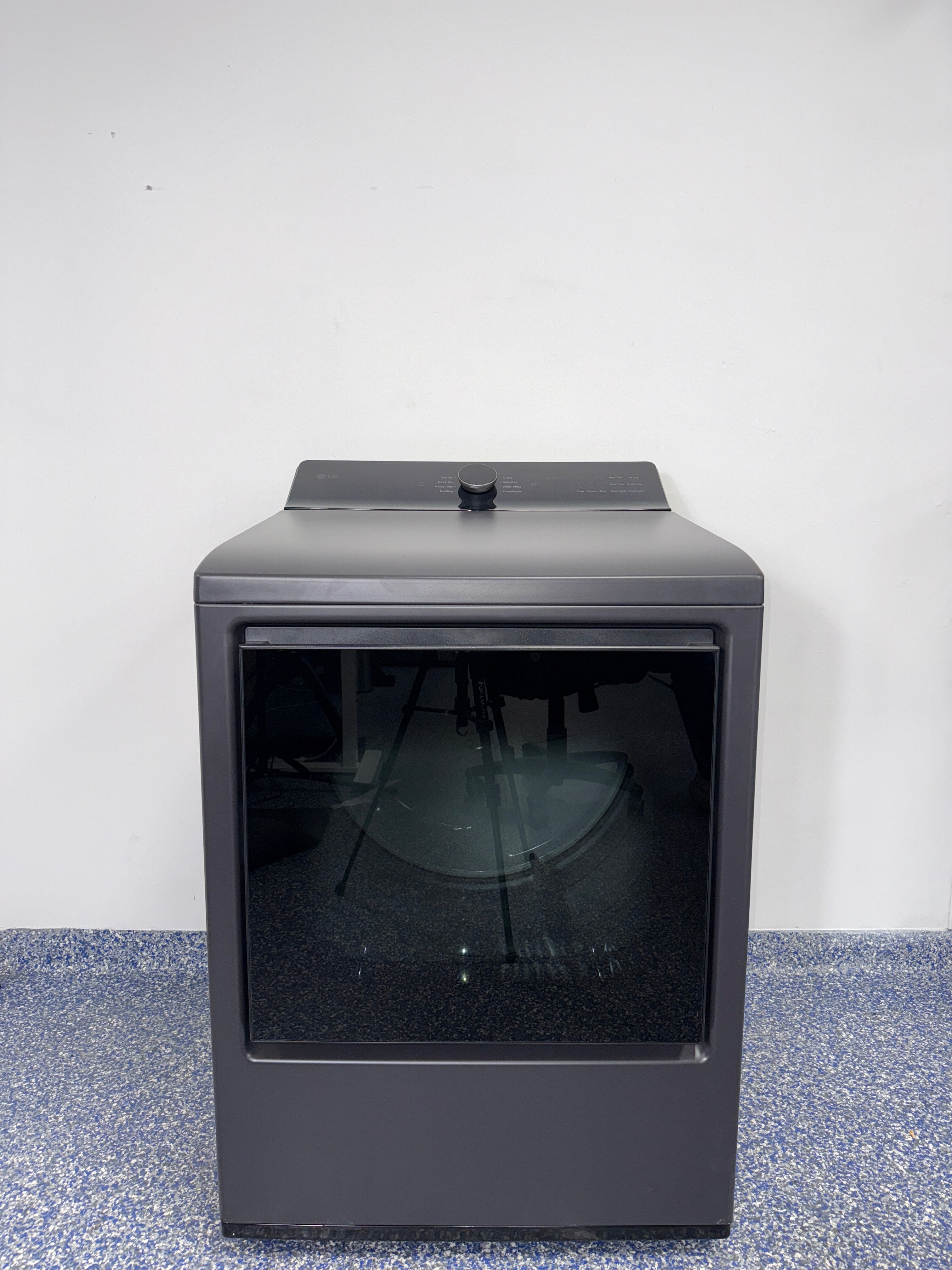 The LG DLG8401BE gas dryer from the front, highlighting its smart technology and a great deal in Kansas.
