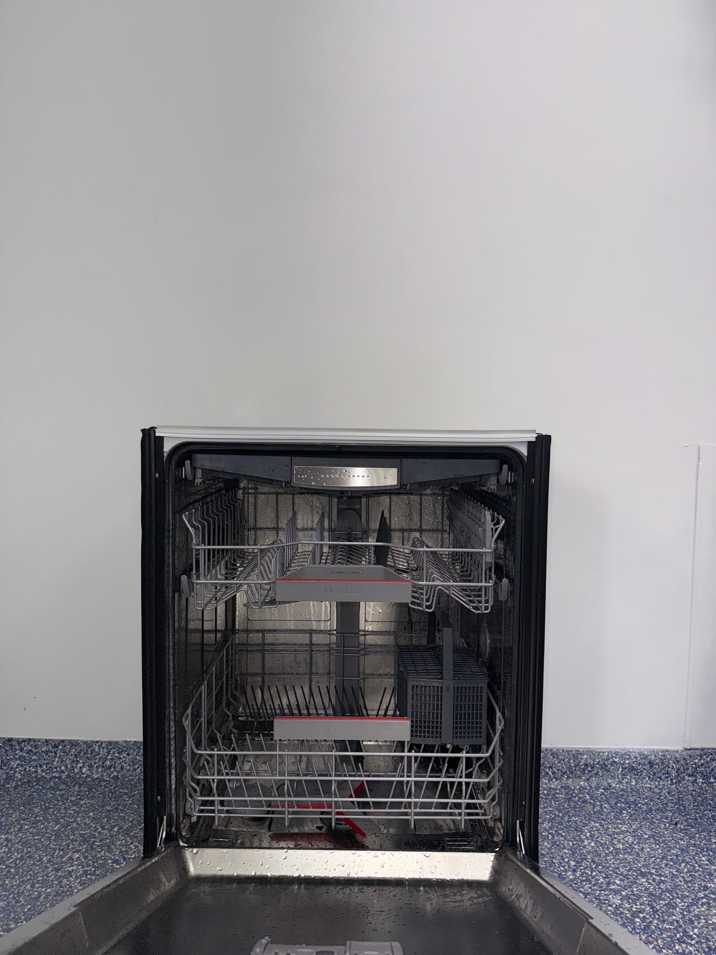 Modern PrintProof™ stainless steel finish on LG LDFC2423V dishwasher, discounted at Appliance Shark in Kansas City.