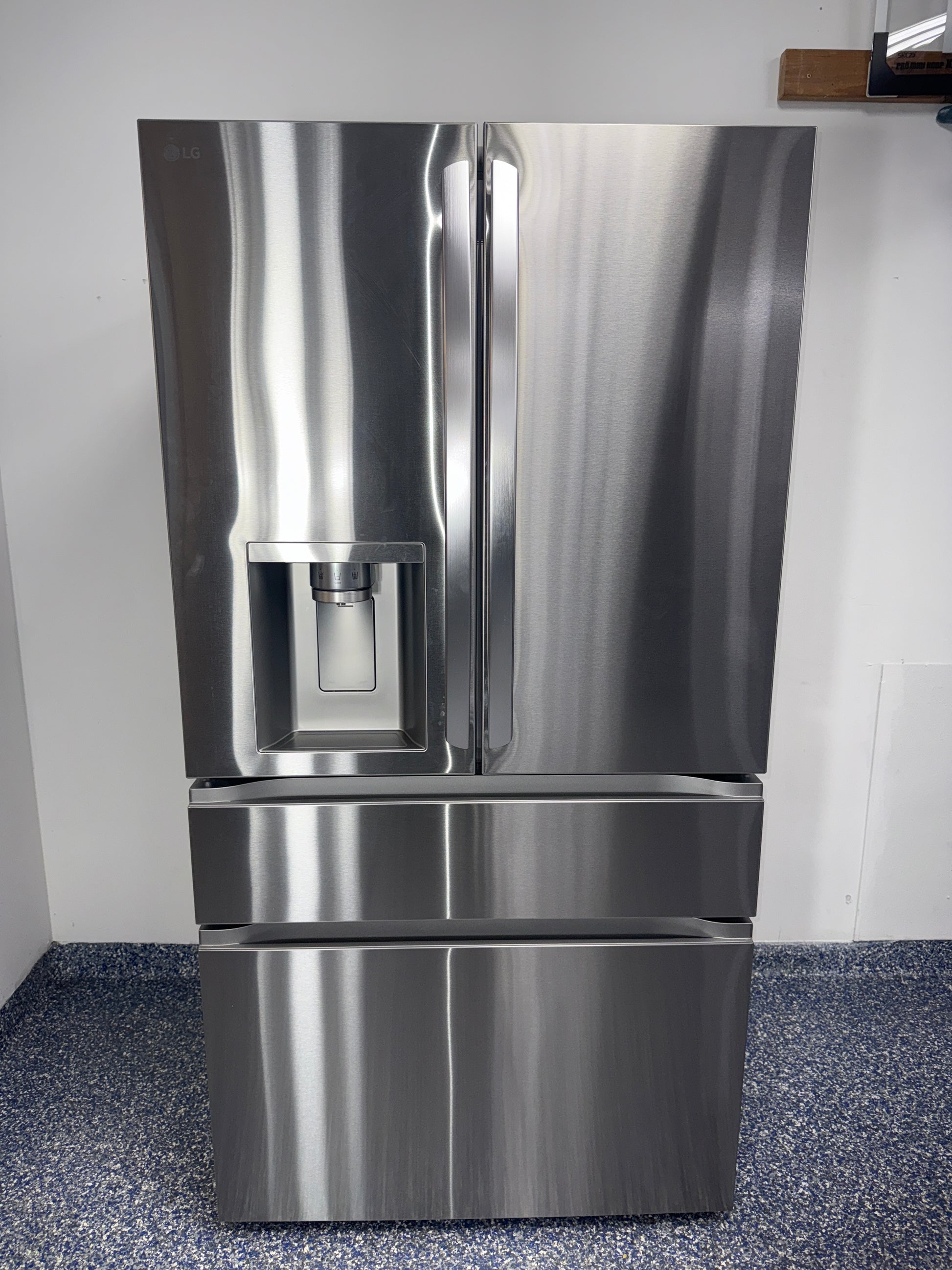 LG LF25G8330S front view smart counter-depth refrigerator stainless finish Kansas City kitchen