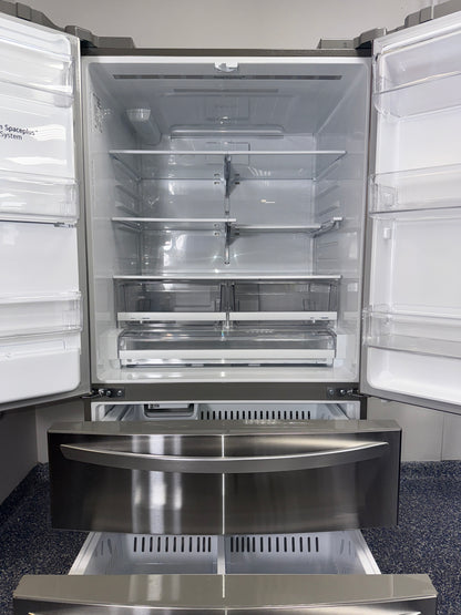 The LG LRMXS2806S refrigerator from the front, a French door model for a great deal in Kansas.