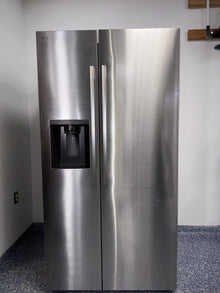The LG LS27T3230S refrigerator from the front, a side-by-side model for a great deal in Kansas.