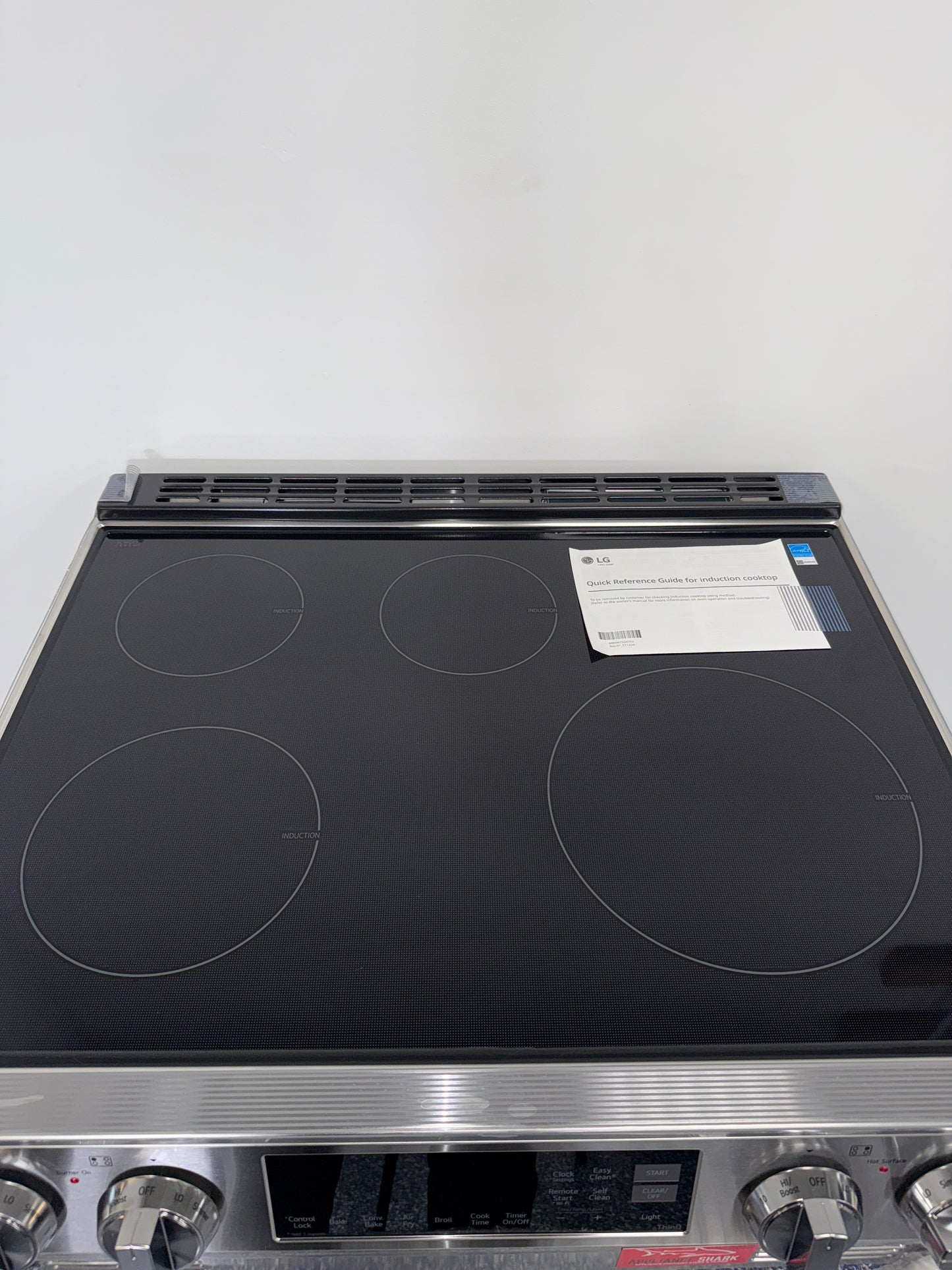 Wi-Fi enabled LG ThinQ® smart controls on the LG LSIL6334FE induction range, discounted at Appliance Shark in Kansas City.