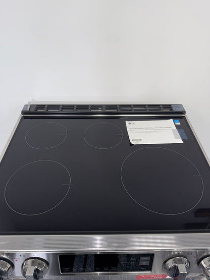 Wi-Fi enabled LG ThinQ® smart controls on the LG LSIL6334FE induction range, discounted at Appliance Shark in Kansas City.