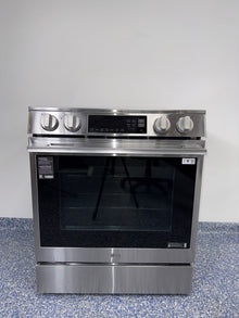 Sleek slide-in design of LG LSIL6336XE induction range, discounted at Appliance Shark in Kansas City.