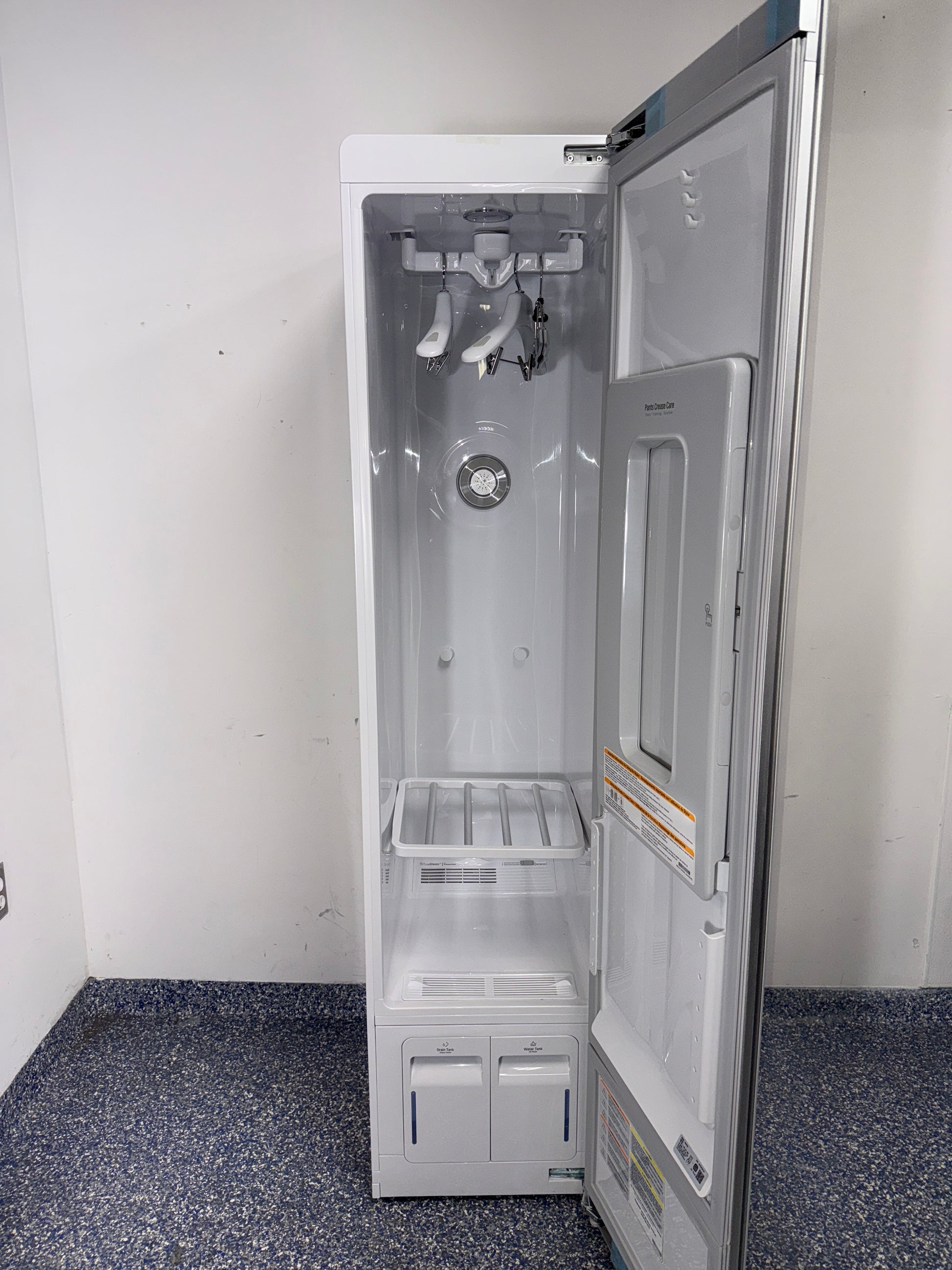 LG S3WFBN Styler steam closet angled view in Overland Park Kansas City