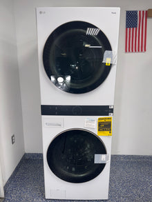 Front view of the LG WKE100HWA WashTower™ in white, available in Overland Park, KS.