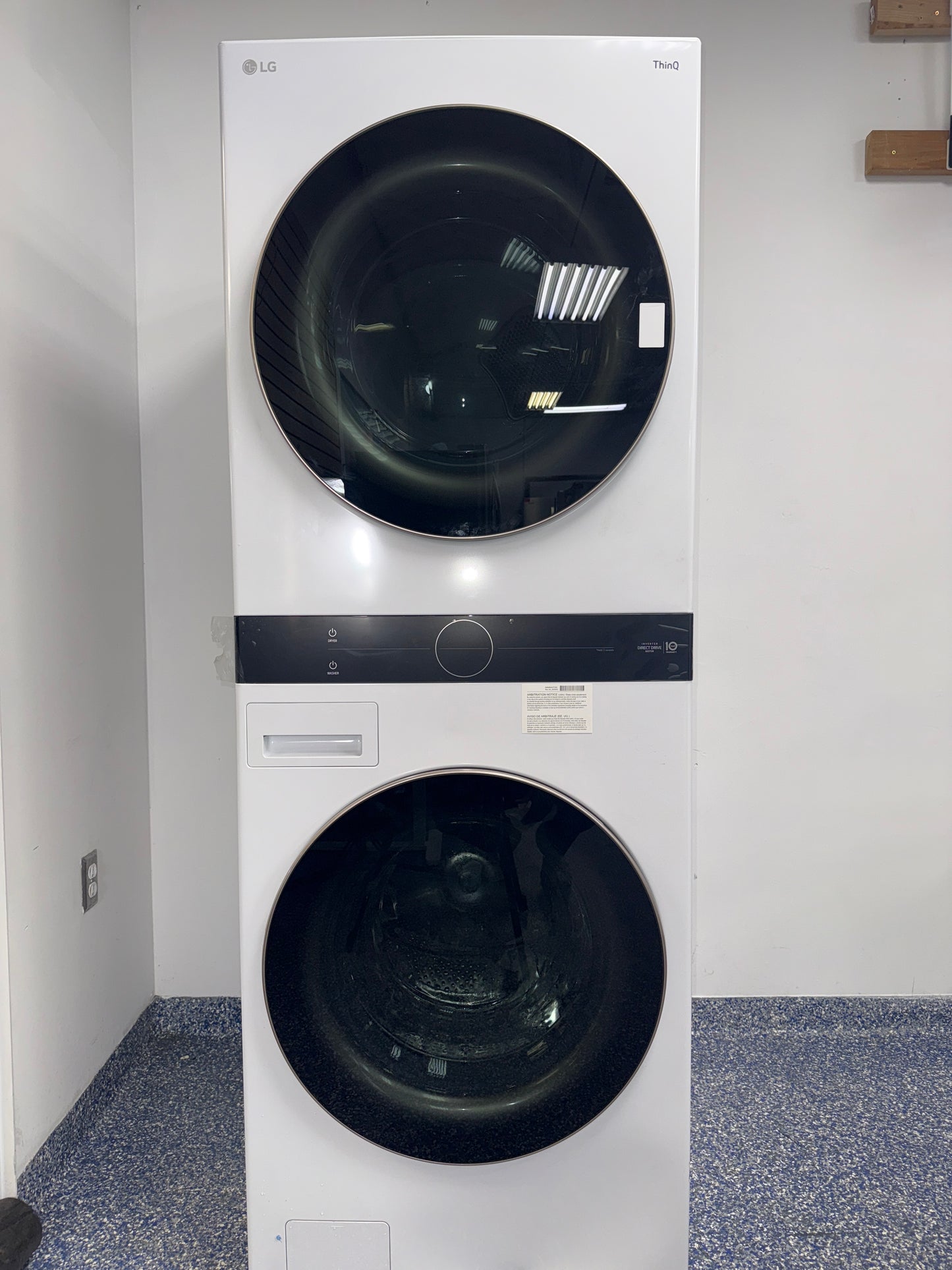 The LG WKG101HWA Gas WashTower™ from the front, highlighting the centralized Center Control™ panel and a great deal in Kansas.