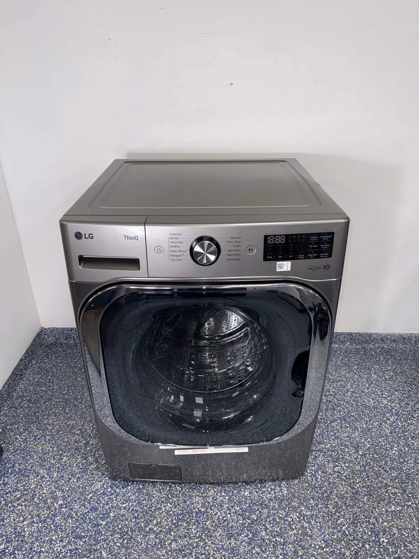 LG WM8980HVA front load washer front view available in Overland Park Kansas City metro area.