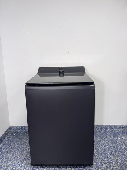 Front view of the LG WT8600CB 5.8 cu ft top-load washer in black steel, available in Overland Park, KS.