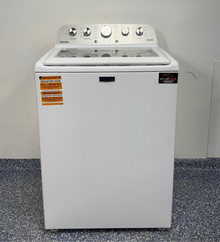 The interior of the MAYTAG MVW5435PW washer, showing its Deep Fill Option, an ideal appliance for homes in Overland Park.